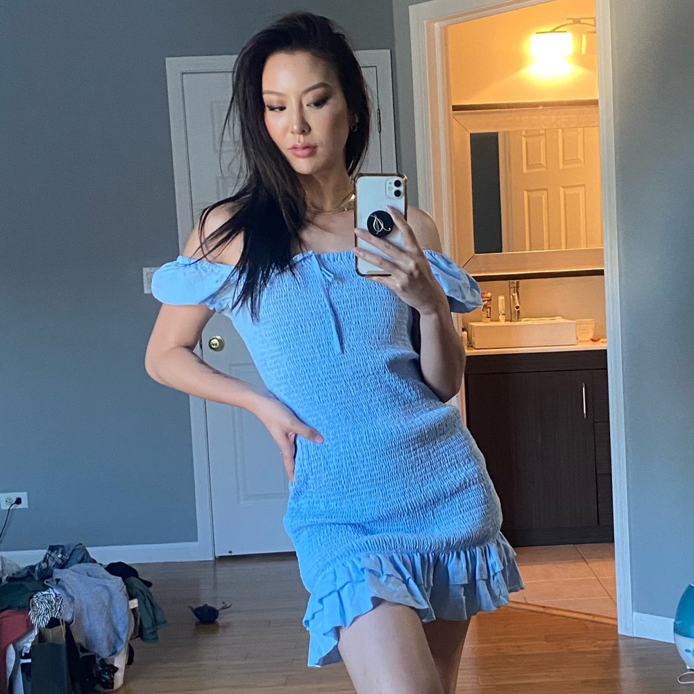 NWT - Zaful Blue Milkmaid Dress